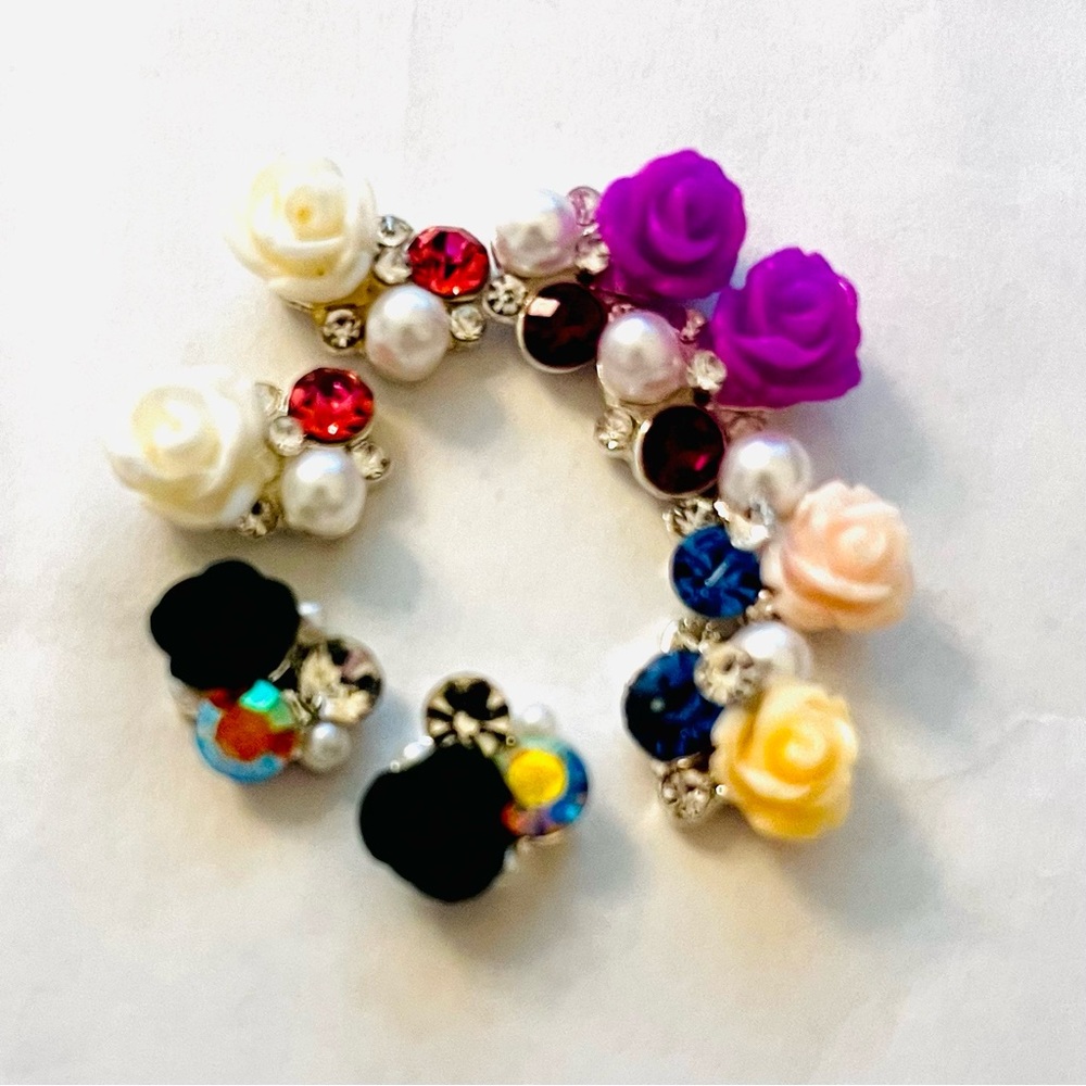 8 piece nail charm flowers set